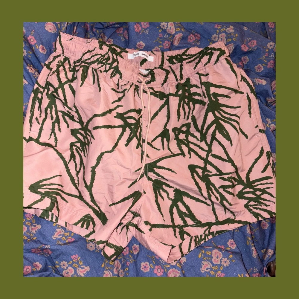 SAMSOE Pink and Green Men’s Athletic/Swim Shorts